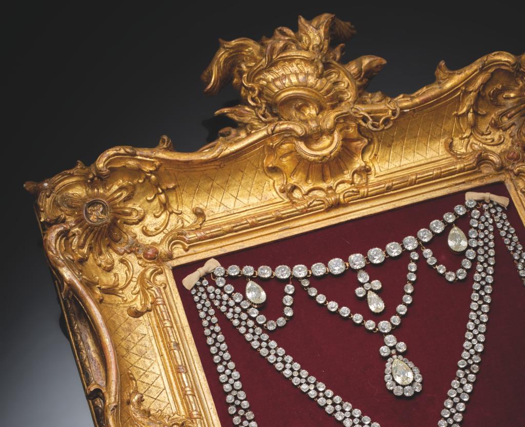 Réplique du collier dit « de la reine », d’après le modèle créé par les joailliers Böhmer et Bassenge (détail), fin du XIXᵉ-début du XXᵉ siècle. Vente Paris, Artcurial, 17 juin 2025. Estimé : 30 000/50 000 €.