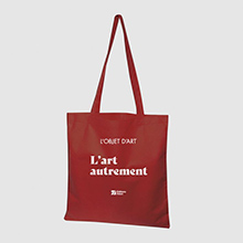 Sac en toile rouge "L'art autrement"<br>Sac en toile rouge "l'art autrement"