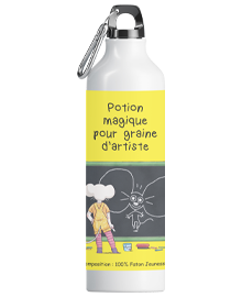 Gourde JAUNE "Potion magique pour graine d'artiste"