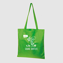 Sac en toile vert "Graine d'artiste"
