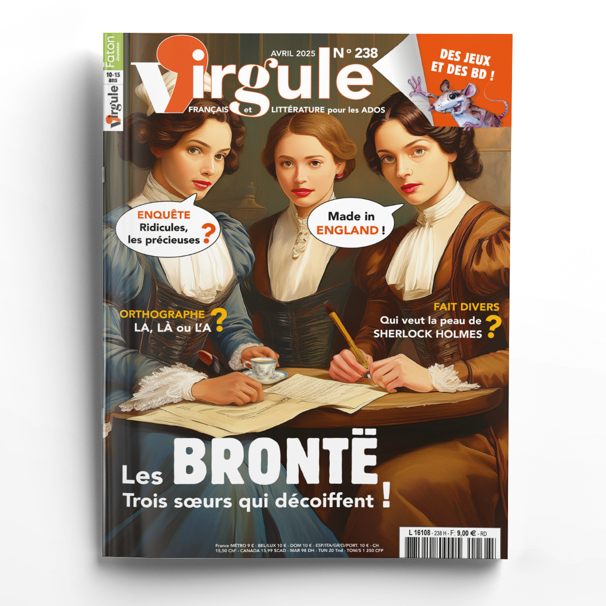 Virgule n° 238<br>Les Brontë, trois soeurs qui décoiffent !