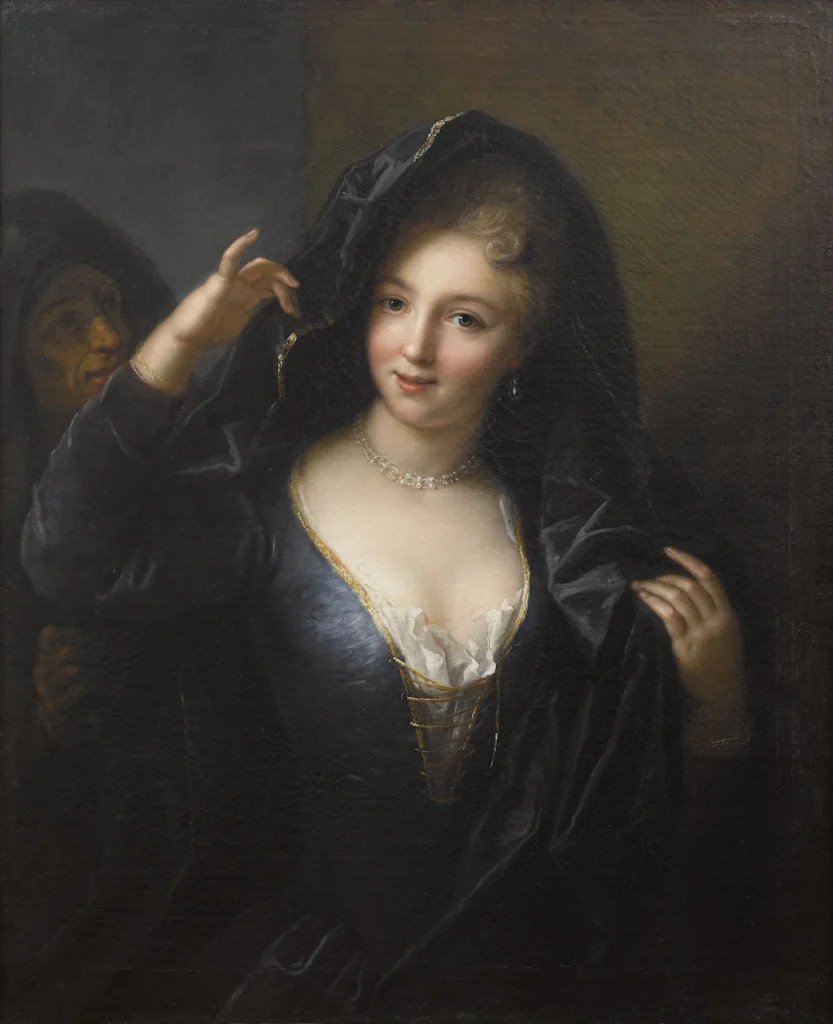 École française du XVIIIe siècle Jeune fille au collier de perles