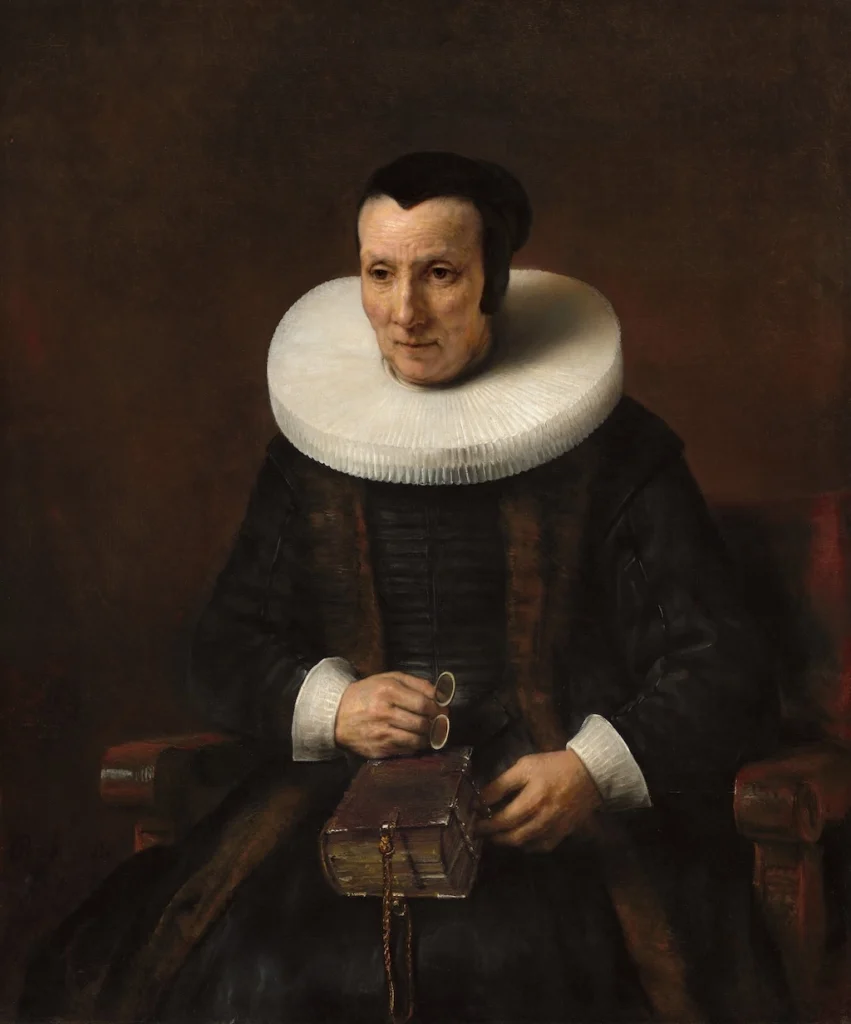 Rembrandt et atelier, Vieille femme avec un livre