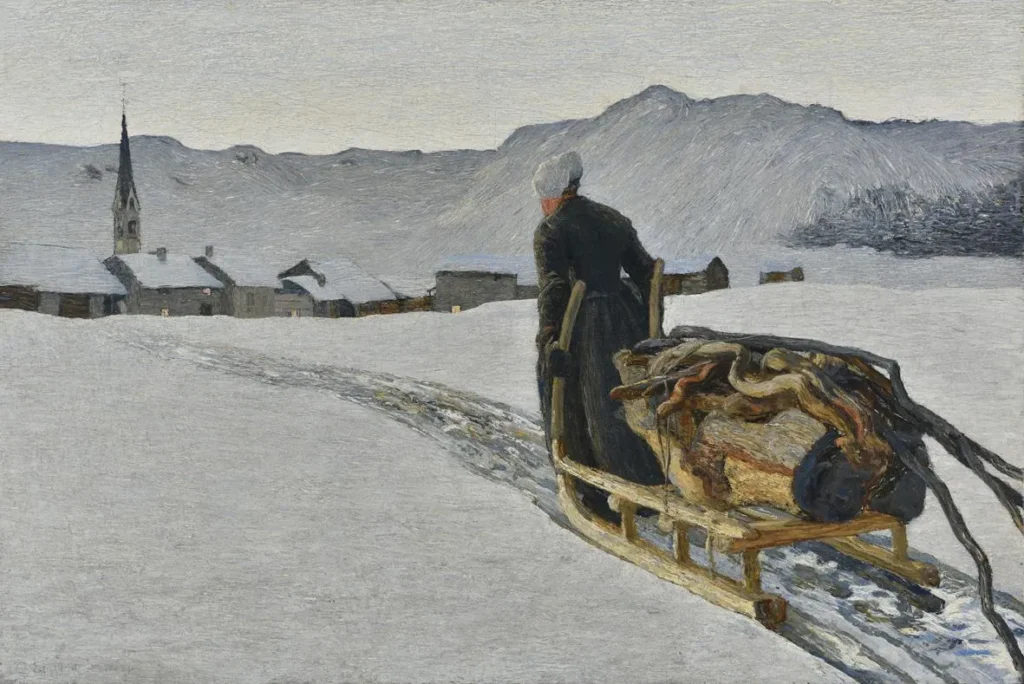Giovanni Segantini Retour du bois Saint Moritz