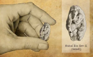 Une figurine en argile cuite découverte sur le site natoufien de Nahal Ein Gev II en Israël serait une représentation anthropomorphe.