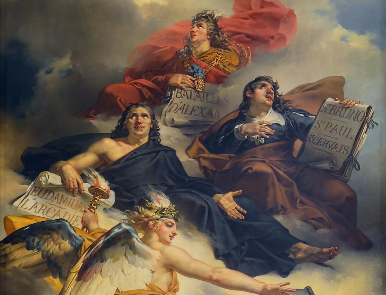 Charles Meynier Le Triomphe de la peinture française : apothéose de Poussin, de Le Sueur et de Le Brun décor peint musée du Louvre dégât des eaux février 2026