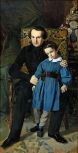 Auguste de Châtillon, Portrait de Victor Hugo avec son fils François-Victor Hugo, 1836