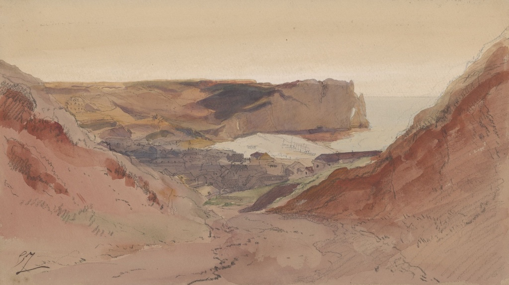Eugène Isabey, Vue d’Étretat, vers 1840-1845