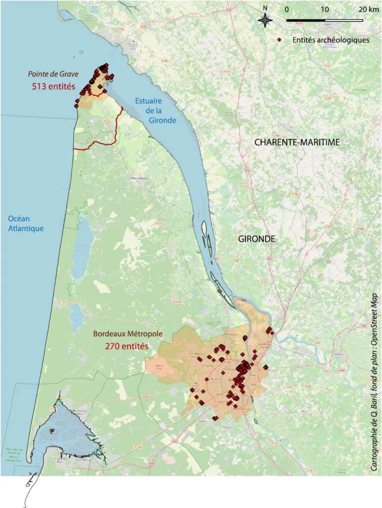 Cartographie des vestiges des deux guerres mondiales dans le département de la Gironde