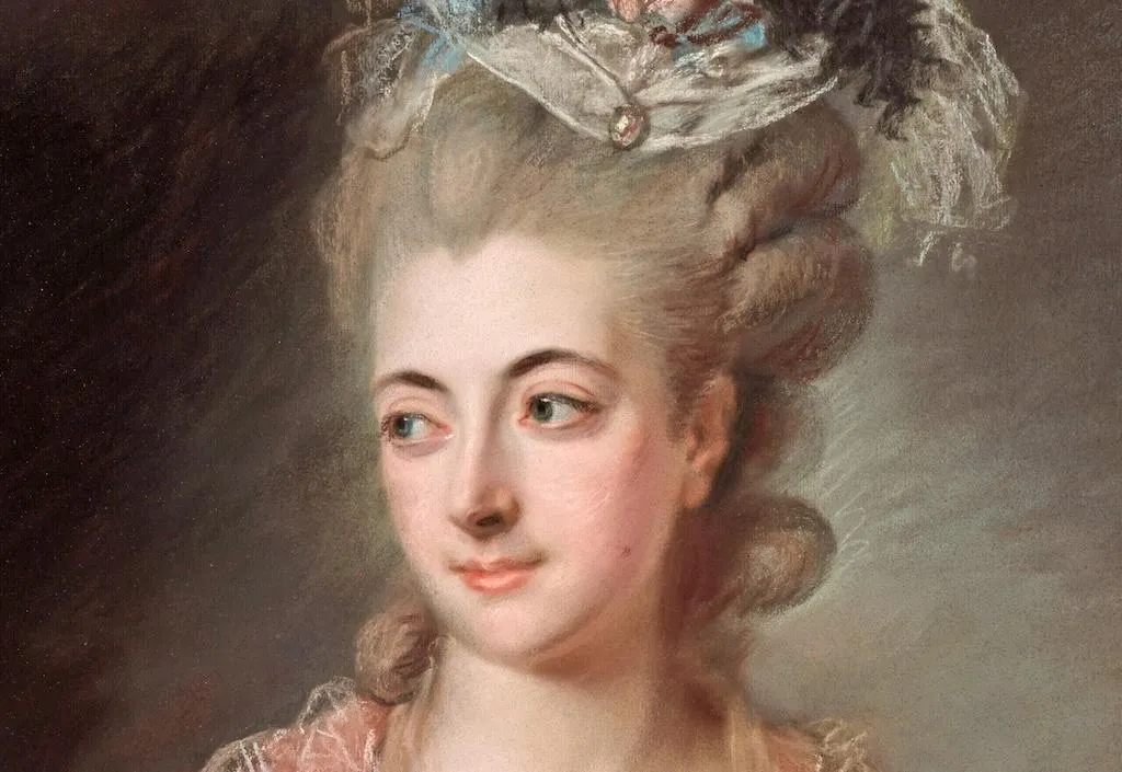 Marie-Suzanne Roslin, Portrait présumé de Madame Hubert Robert (détail). Vente Veil-Picard Christie's