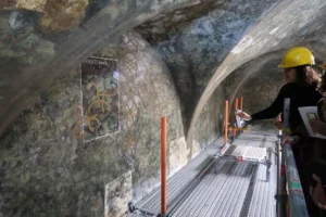 sala-delle-asse-chantier restauration Léonard de Vinci visite