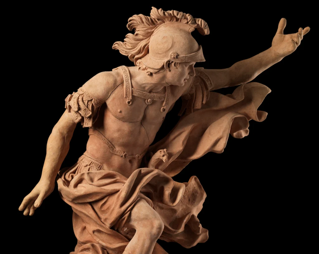 Frères Adam (attrib.), Persée, sculpture en terre cuite du XVIIIe siècle présentée par Walter Padovani à la TEFAF 2026