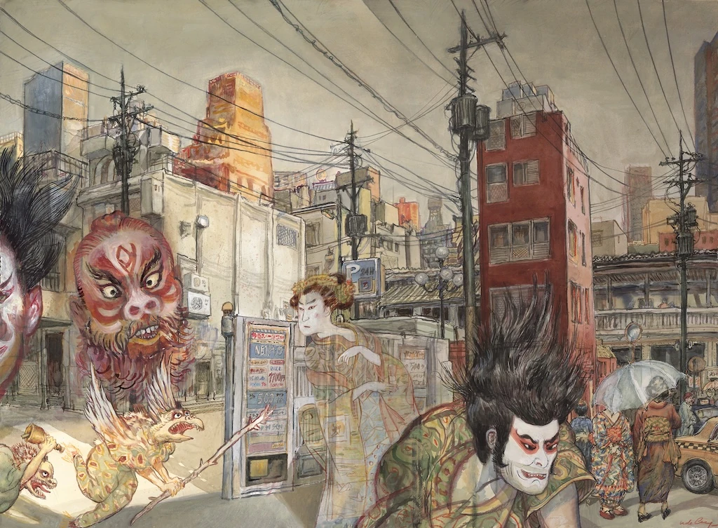 19ᵉ édition de Drawing Now : ici dessin de Nicolas de Crécy, Tokyo, ville cubiste 2, 2025.