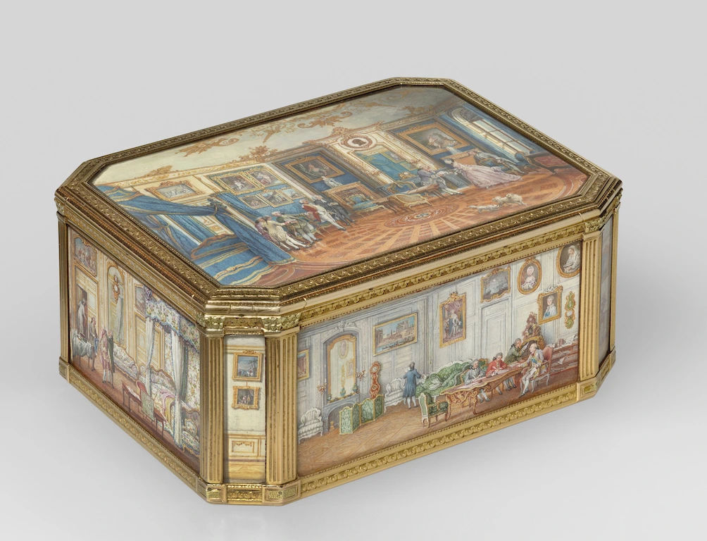 Louis Roucel (orfèvre) et Louis-Nicolas Van Blarenberghe (peintre en miniatures) Tabatière Choiseul musée du Louvre