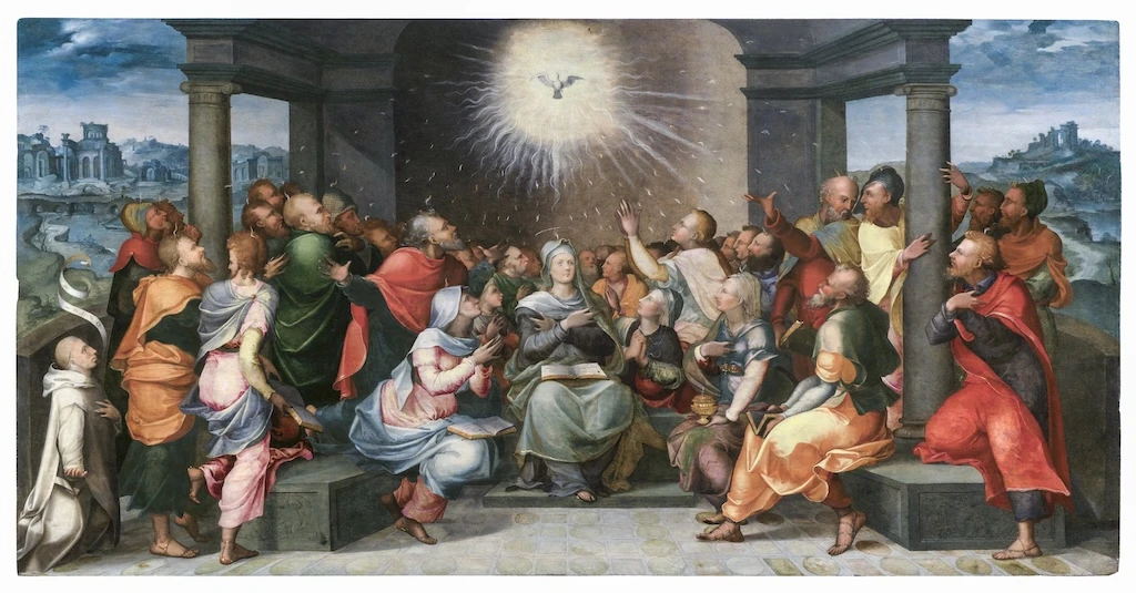 La 39ᵉ édition de l’incontournable TEFAF néerlandaise rassemble 276 exposants internationaux provenant de 24 pays : Jean Cousin l’Ancien (1490-1560), La Pentecôte, 1558. Turin, Caretto & Occhinegro.