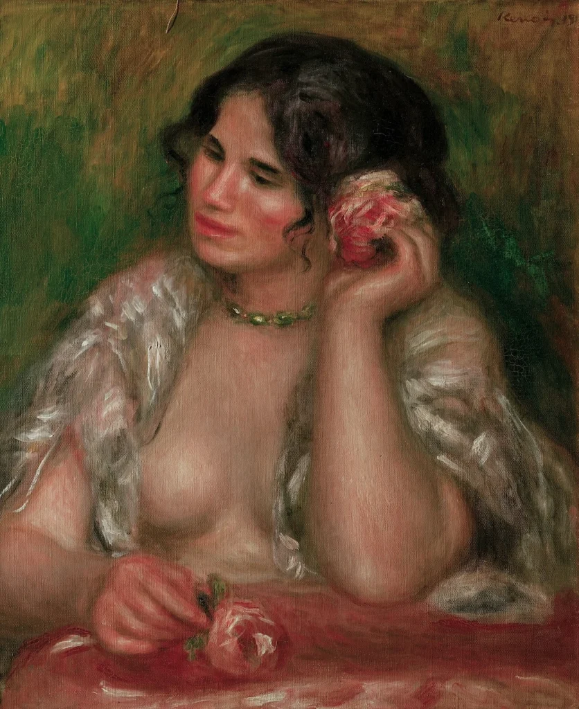 L'exposition « Renoir et l’amour. La modernité heureuse (1865-1885) au musée d'Orsay célèbre la douceur de vivre et l’amour : ici <em>Gabrielle à la rose</em>, 1911.