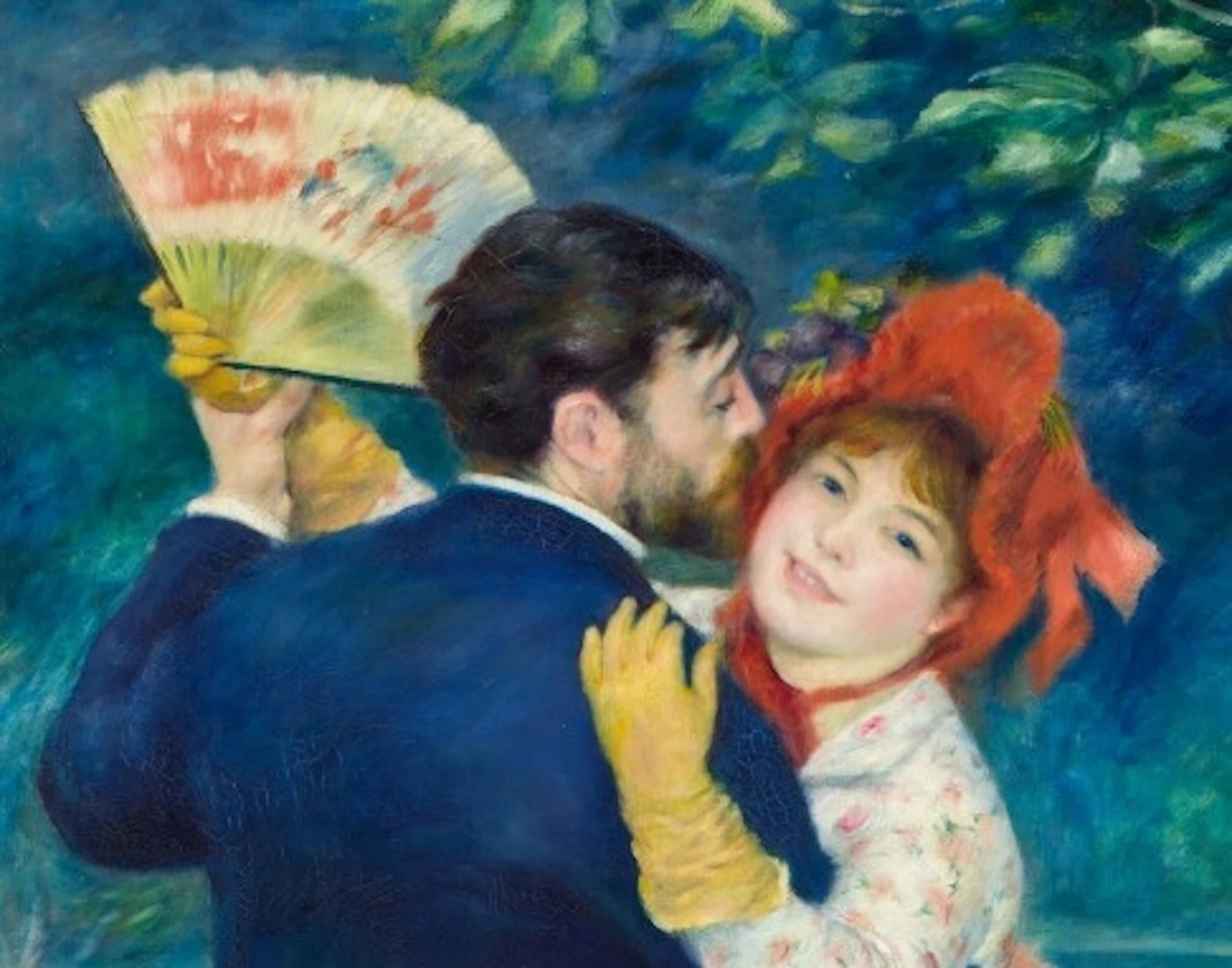 L'exposition « Renoir et l’amour. La modernité heureuse (1865-1885) au musée d'Orsay célèbre la douceur de vivre et l’amour : ici Danse à la campagne (détail), 1883.