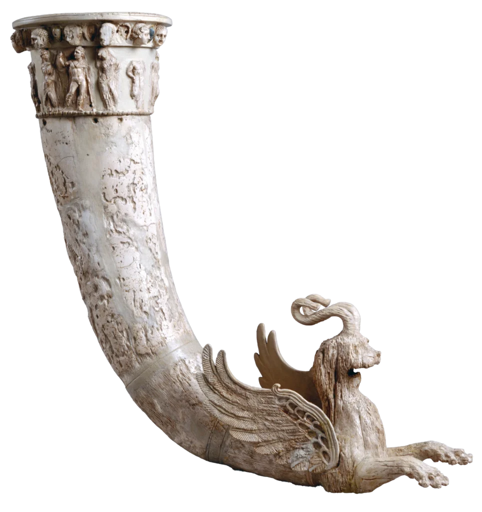 Méconnu, le patrimoine archéologique du Turkménistan se dévoile à la faveur d’une superbe exposition à Rome. Y sont rassemblés des chefs-d’œuvre provenant de la florissante Margiane protohistorique ou de l’ancienne Parthie, et en particulier du grandiose complexe de Nisa, d'où provient ce rhyton en ivoire.